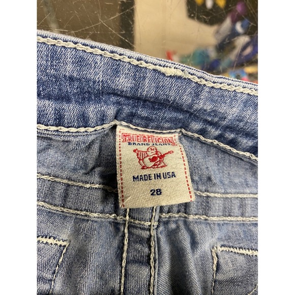 True Religion Women Joey Jeans Blue Wash Skinny Leg Distressed Size 28 - Picture 7 of 8